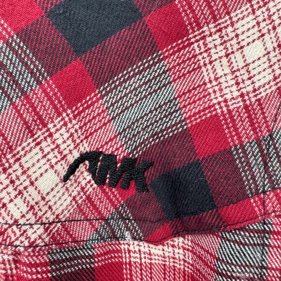 Mountain Khakis Shirt Mens Small Red Plaid Fleece Lined Snap Up Shirtjac COMFY - Picture 8 of 9